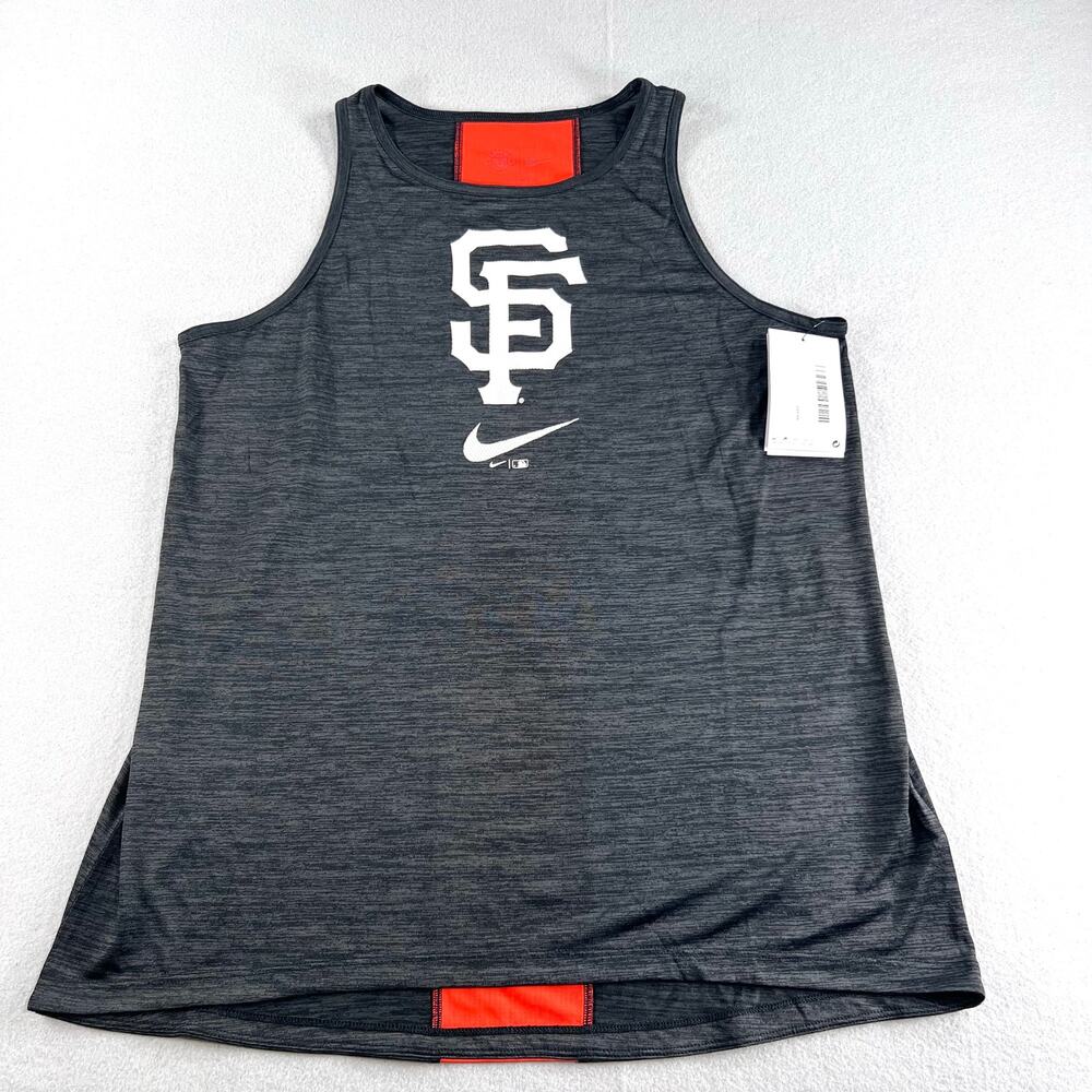 Nike SF Giants MLB High Neck Dri-FIT Tank Top Womens L Heather Gray NWT